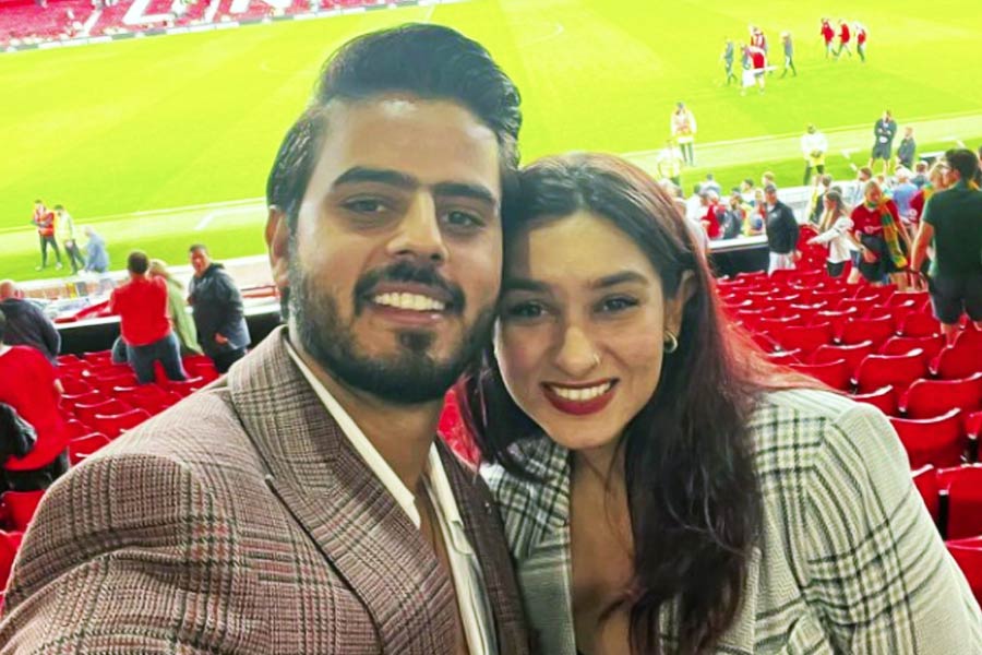 Nitish Rana and his wife Saachi Marwah