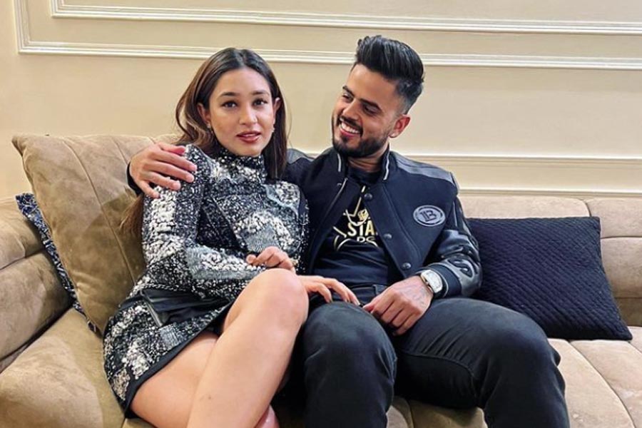 Nitish Rana and his wife Saachi Marwah