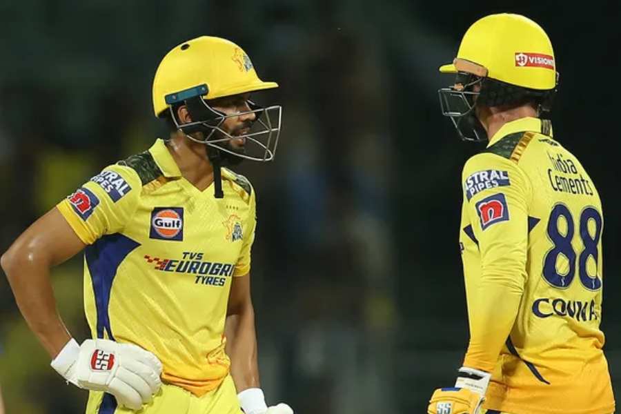 CSK cricketers in action in IPL 2023