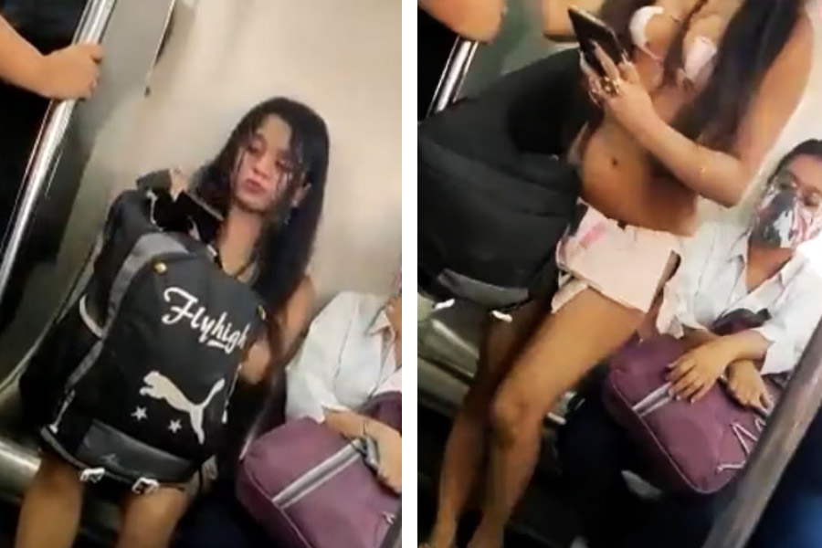 Viral videos inside Delhi Metro.