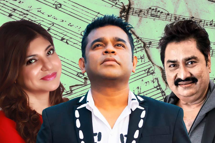 image of  Alka Yagnik, A R Rahman, Kumar Sanu
