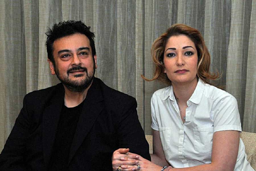 Picture Of adnan sami and his wife