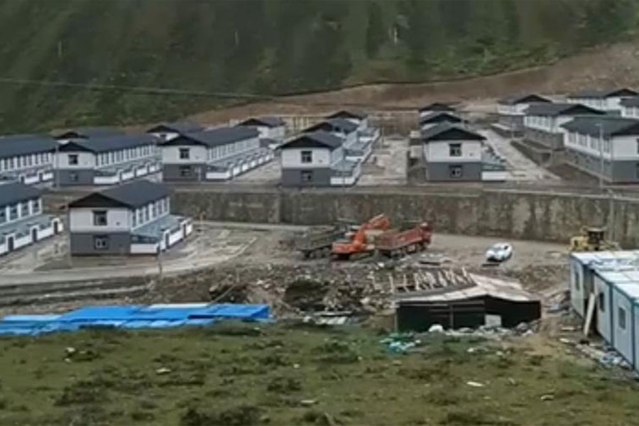 Massive construction by China in the Amo Chu river valley in Bhutan