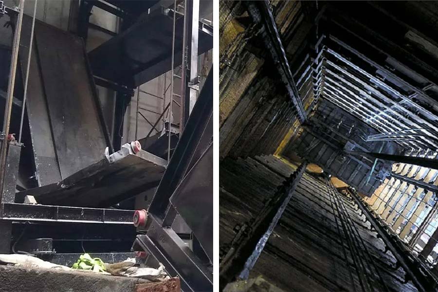 Man dies after lift falls on him in park street building.