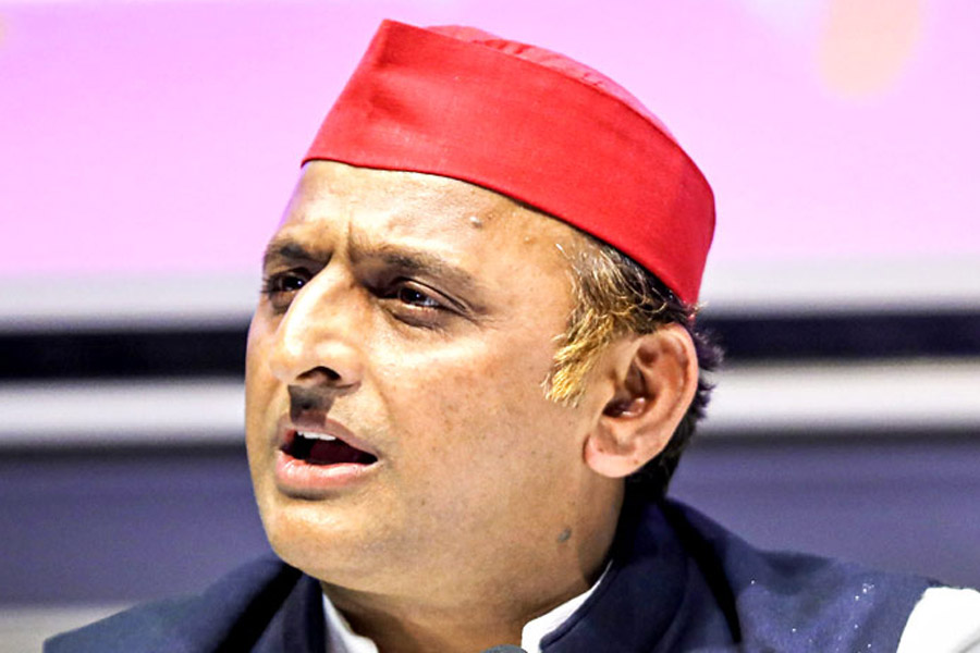 A Photograph of Samajwadi party chief Akhilesh Yadav 