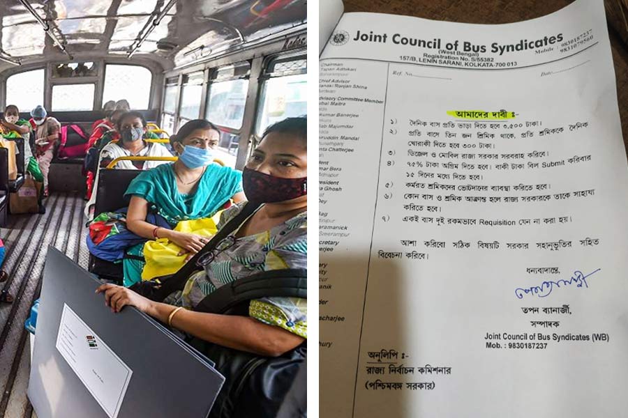 Joint council of bus syndicates has set a number of conditions for the transport department to pay bus fares in the panchayat polls 