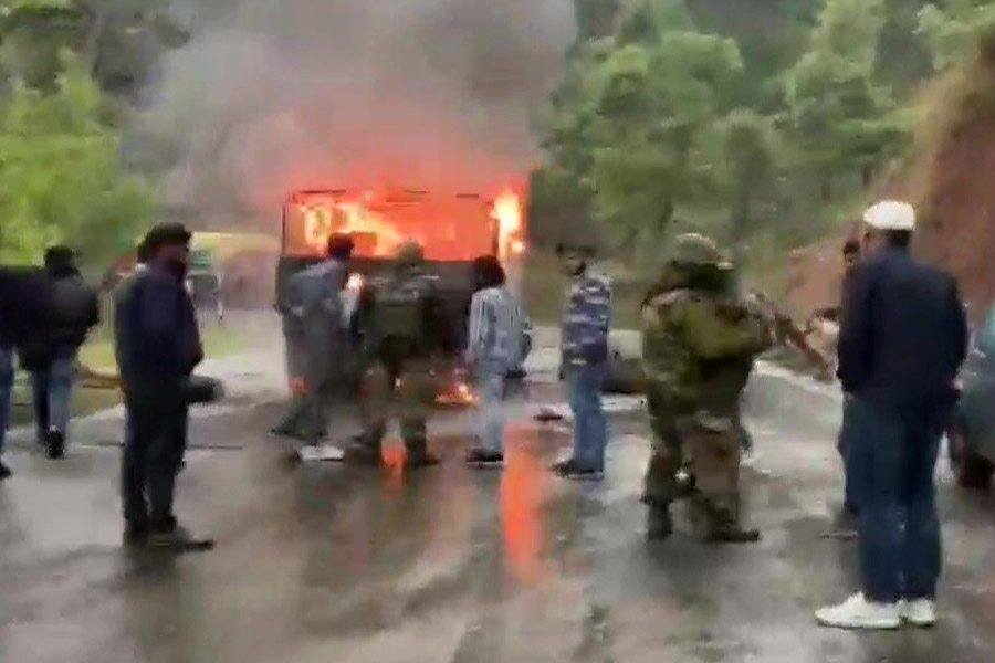 Four Army Jawans were killed after a vehicle caught fire in Jammu and Kashmir.
