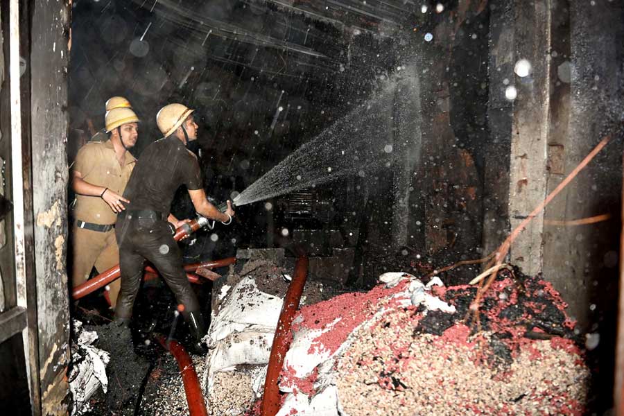 A Photograph of the fire accident in a factory