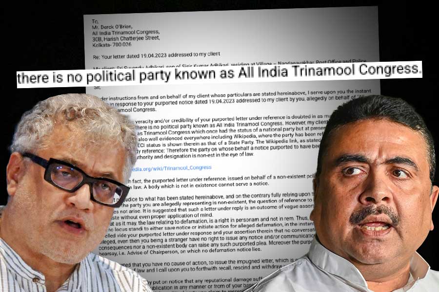 BJP leader Suvendu Adhikari replies legal notice of TMC MP Derek O’brien on Derogatory remarks against CM Mamata Banerjee 