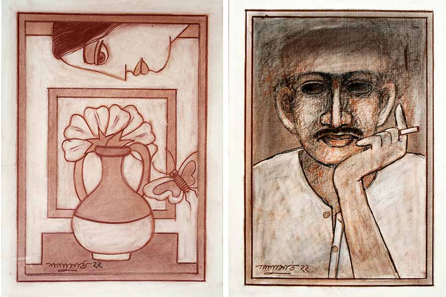 রঙে-রেখায়: লালুপ্রসাদ সাউের আঁকা ছবি