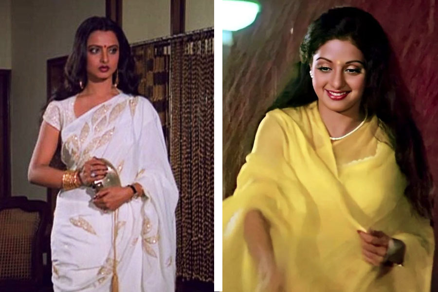 যশ চোপড়ার নায়িকাদের পরনে শিফন শাড়ি।
