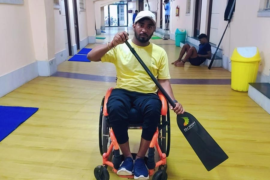 Handicaped Apurba Samanta is now member of Indian Paradragon Boating Team