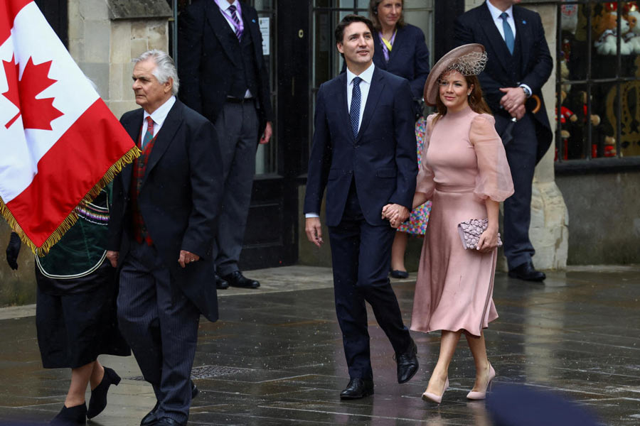 An image of Canada\\\'s Prime Minister Justin Trudeau and his wife Sophie Trudeau
