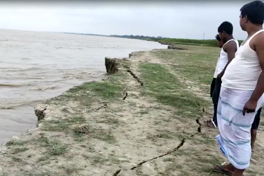 Soil erosion starts in Manikchak of Malda due to river Ganges