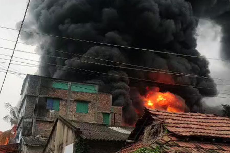 Fire broke out at a factory in Duttapukur of North 24 Parganas