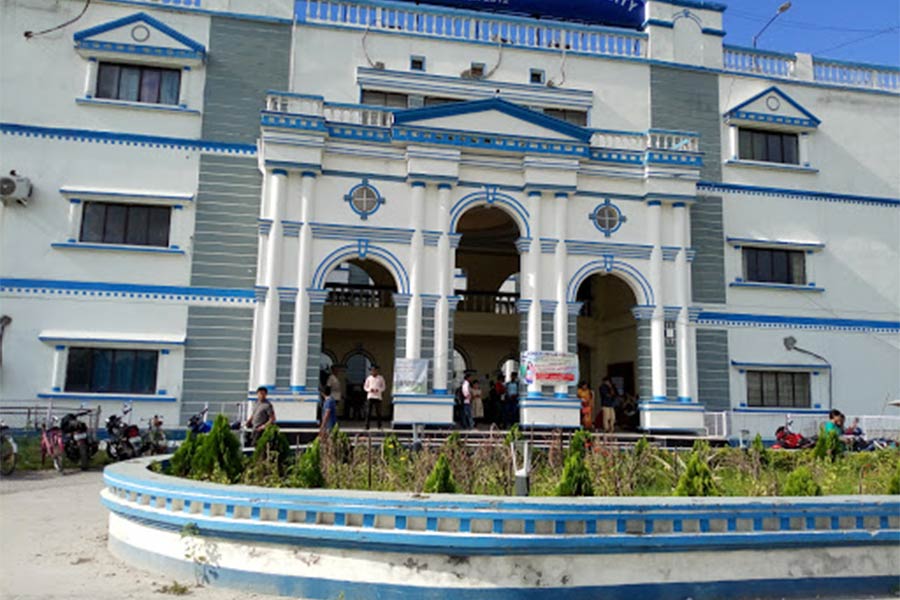 Chairman of Cooch Behar municipality asking help from people for construction of second building at Panchanan Burma University