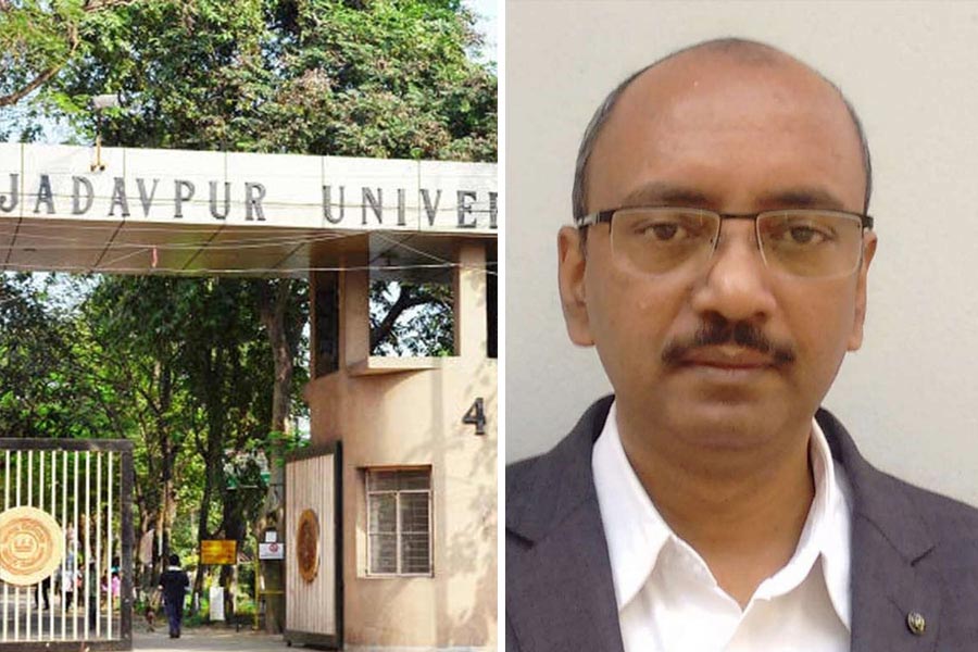 An image of Jadavpur University and Vice Chancellor