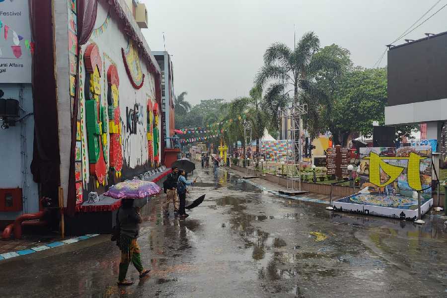 29th Kolkata International Film Festival is prepared for rain to put on a good show for the cine lovers