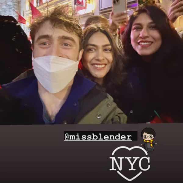 Image of actress Mrunal Thakur and Daniel Radcliffe