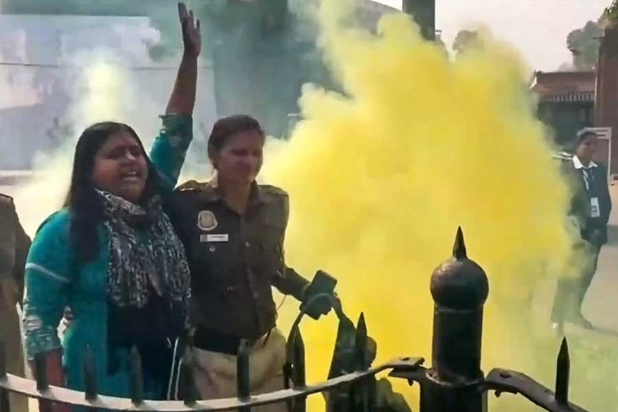 সাগর এবং মনোরঞ্জনের সঙ্গে সংসদ হানায় অন্য অভিযুক্ত নীলম আজাদ। হরিয়ানার হিসারের বাসিন্দা নীলম। এমফিল ডিগ্রিধারী বছর সাইত্রিশের নীলম পাশ করেছেন ন্যাশনাল এলিজিবিলিটি টেস্ট (নেট)। সাগর এবং মনোরঞ্জন যখন সংসদের ভিতরে হানা দিয়েছিলেন, তখন নীলম এবং আরও এক সঙ্গী অমল শিন্ডে সংসদের বাইরে বিক্ষোভ দেখাচ্ছিলেন। তাঁদের হাতেও রংবোমা ছিল। পুলিশ তাঁদেরও গ্রেফতার করে। তাঁরা সংসদের বাইরে দাঁড়িয়ে স্লোগান দিচ্ছিলেন, ‘তানাশাহি নেহি চলেগা’।