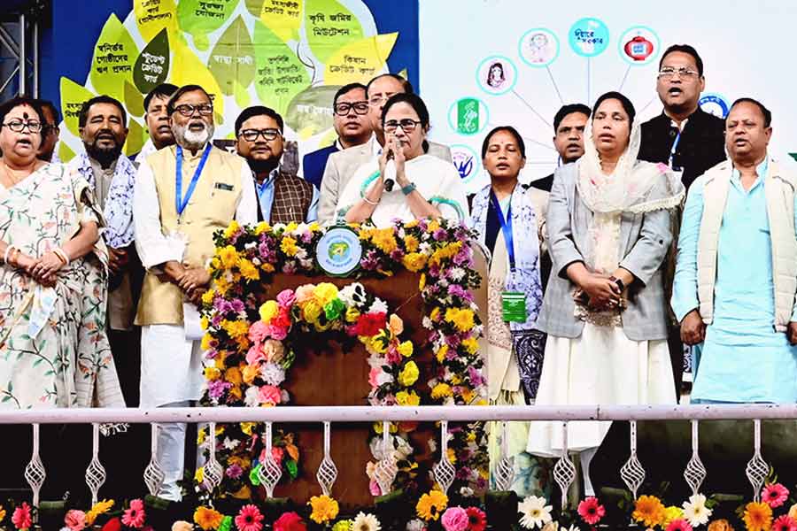 An image showing the presence of West Bengal Chief Minister Mamata Banerjee in Gazole