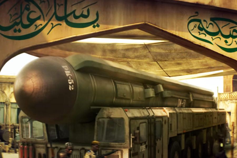 A scence from Pathaan movie directed by Siddharth Anand.