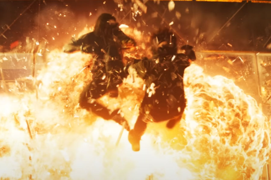 A scence from Pathaan movie directed by Siddharth Anand.