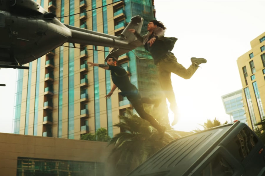 A scence from Pathaan movie directed by Siddharth Anand.