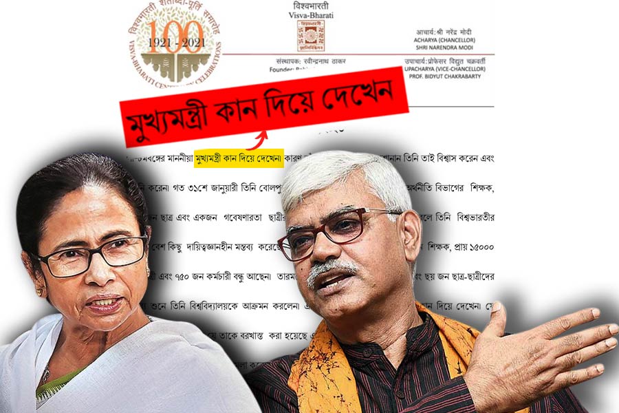 A photograph of Mamata Banerjee and Bidyut Chakrabarty