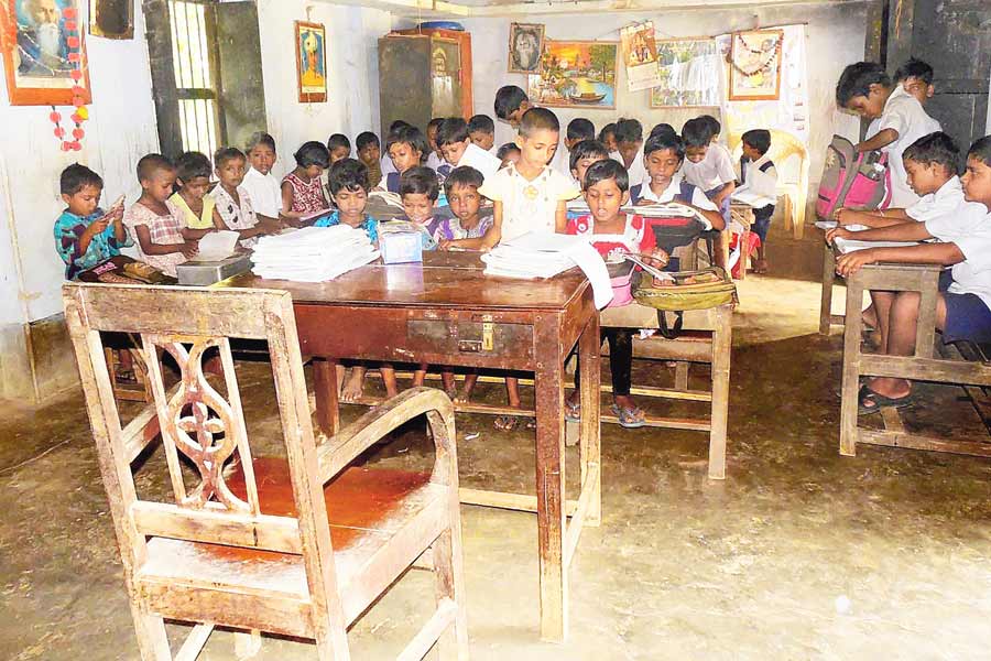 Picture of the students in school.