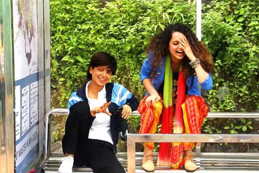 Image of Kangana's hair style in the movie 'tanu weds manu'.