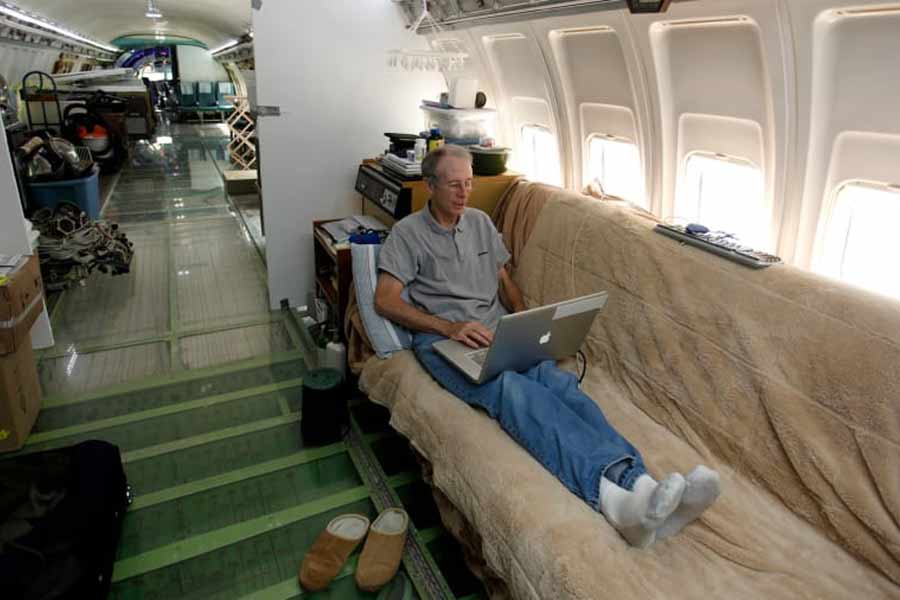 Picture of a man who lived inside airplane