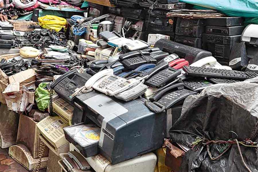 A photograph representing e-wastes