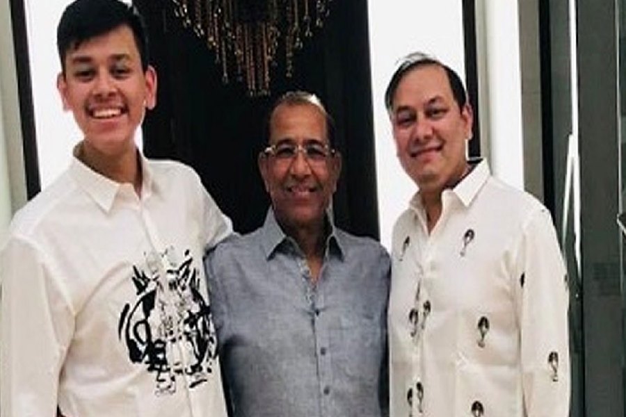 A photograph of Vinod Adani brother of Indian businessman Gautam Adani.