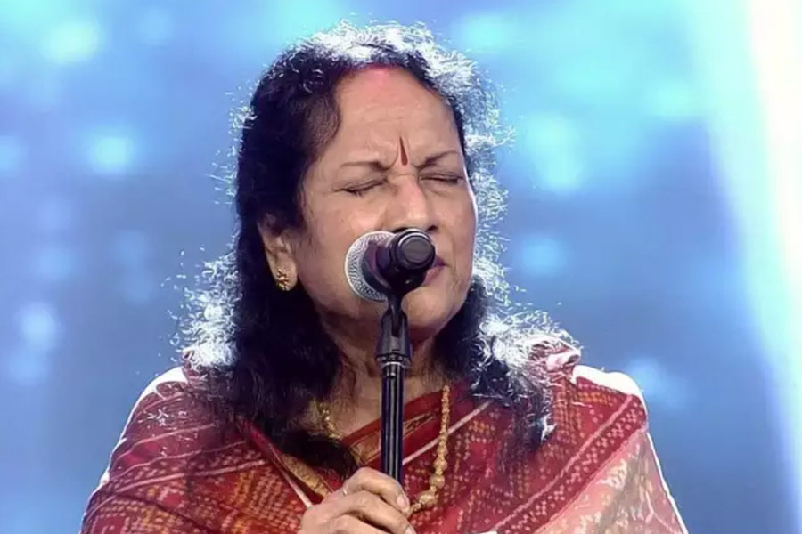 A photograph of Indian singer Vani Jairam.