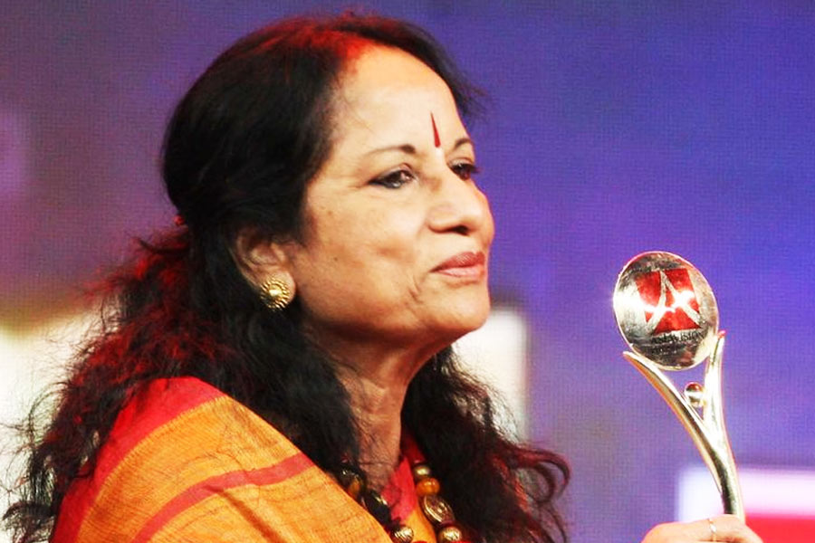 A photograph of Indian singer Vani Jairam.