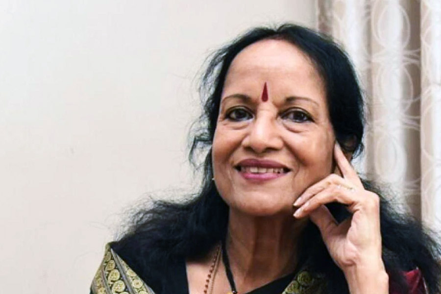 A photograph of Indian singer Vani Jairam.