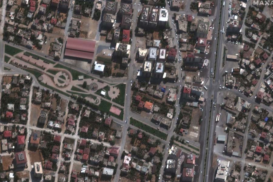 Satellite image of devastation