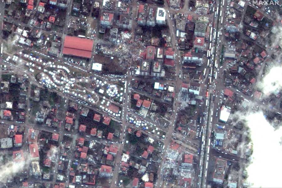 Satellite image of devastation