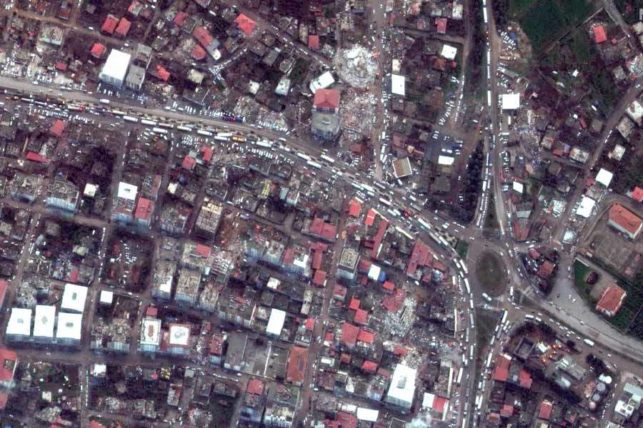 Satellite image of devastation