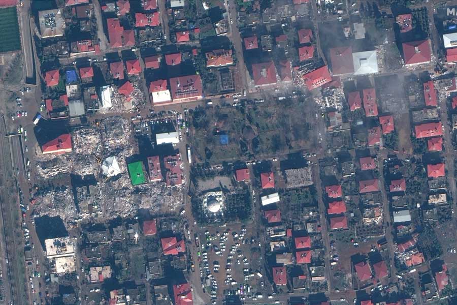 Satellite image of devastation