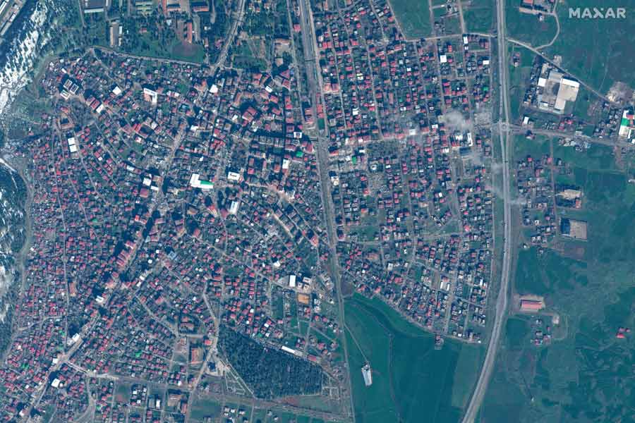 Satellite image of devastation