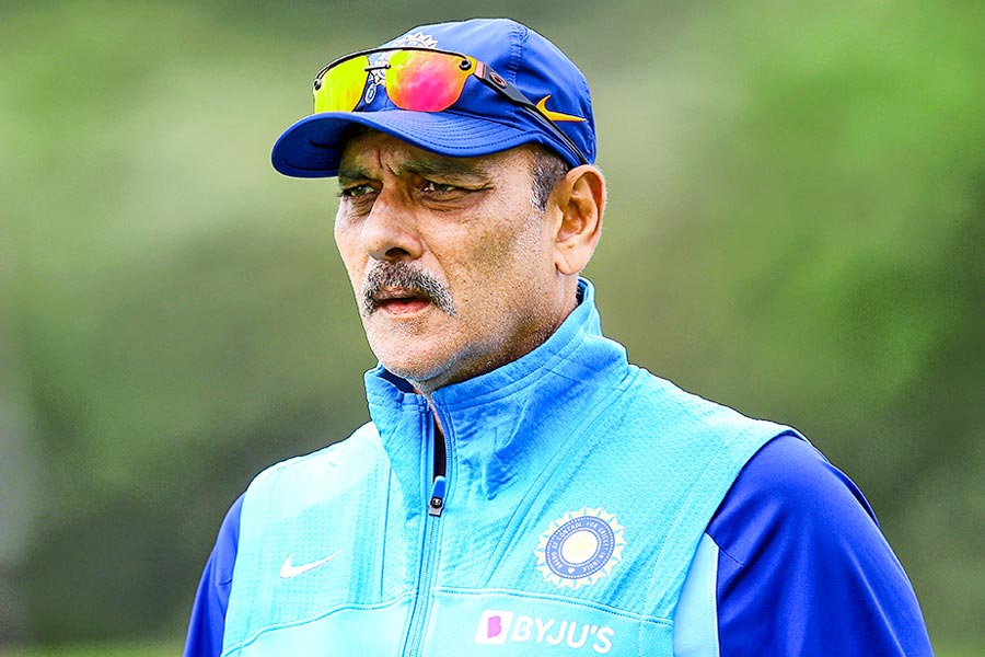 A Photograph of Former Indian Coach Ravi Shastri