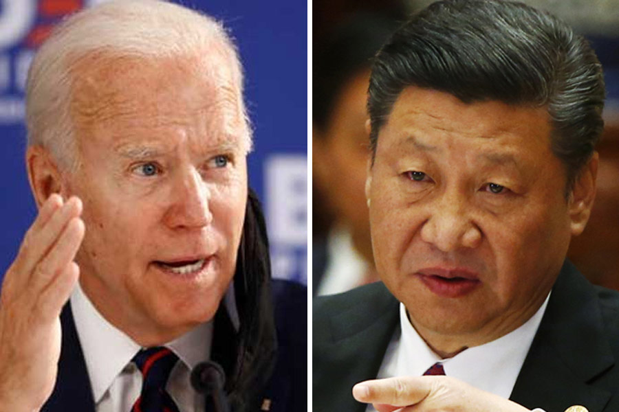 A Photograph of Joe Biden and  Xi Jinping 