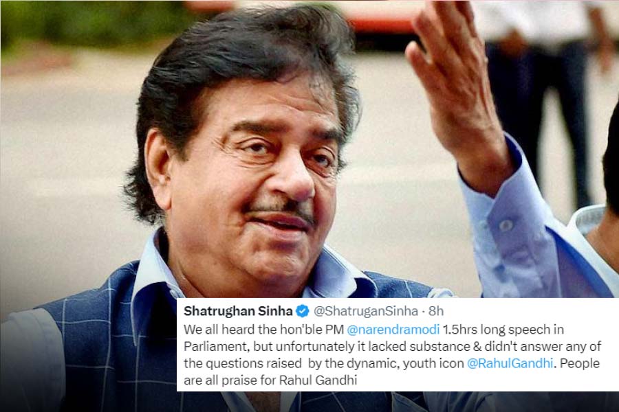 File image of TMC MP Shatrughan Sinha praises Rahul Gandhi in a tweet