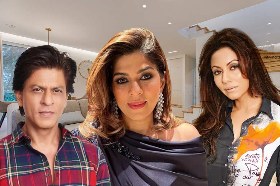 photo of Shahrukh Khan , Gauri Khan and Pooja Dadlani.