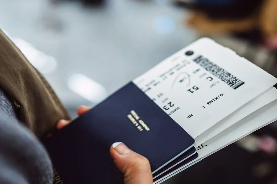 Representational picture of air ticket