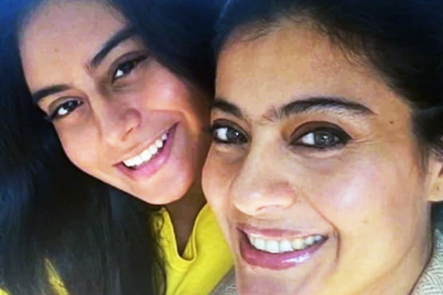 Kajol and her daughter together