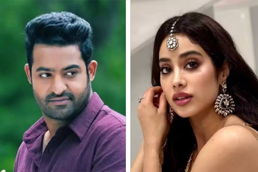 Photograph of NTR Jr and Janhvi Kapoor.