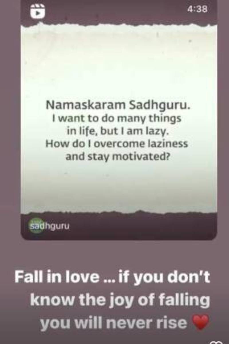 ইনস্টাগ্রাম স্টোরিতে সদ্‌গুরুর ভিডিয়ো শেয়ার করেন কঙ্গনা।